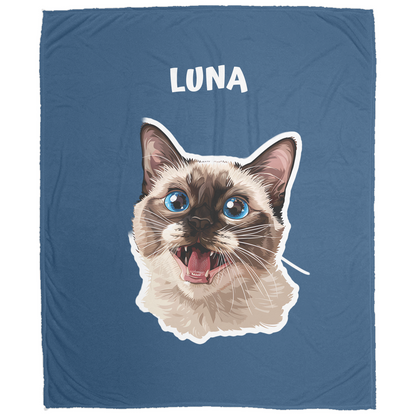 Custom Cat Fleece Blanket