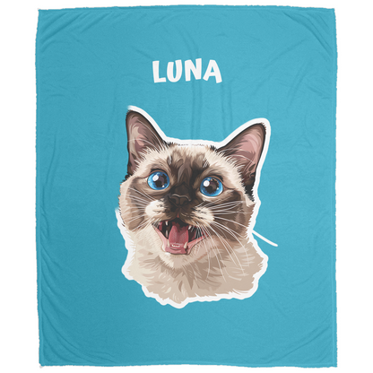 Custom Cat Fleece Blanket