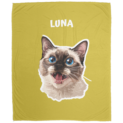 Custom Cat Fleece Blanket