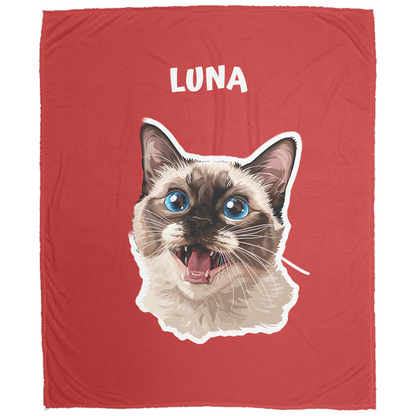 Custom Cat Fleece Blanket