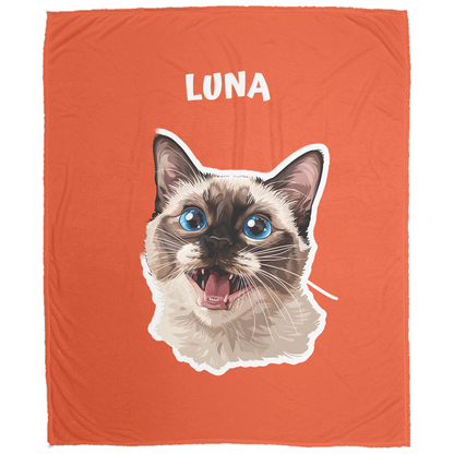 Custom Cat Fleece Blanket