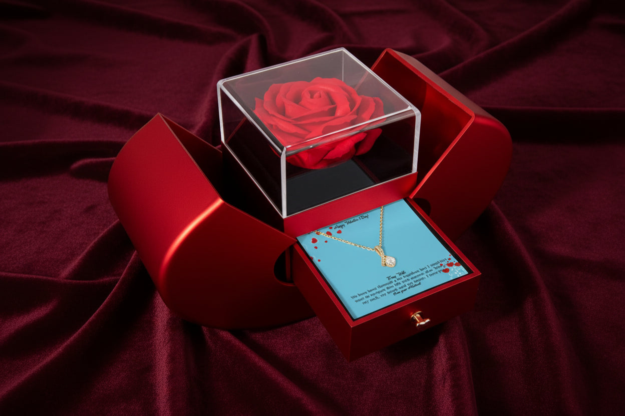 Alluring Beauty Necklace with Personalized Message Card + BOX