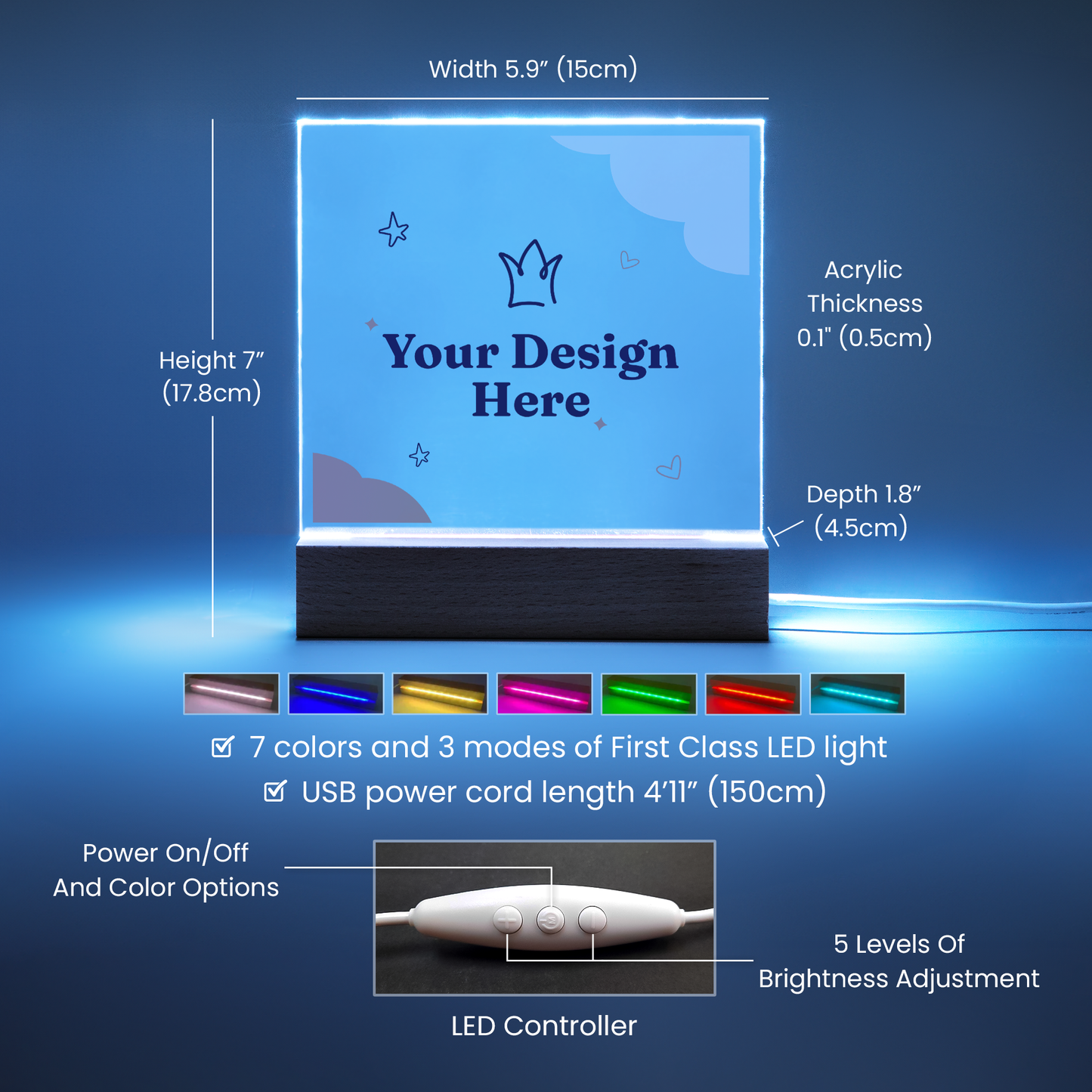 Personalized Pixar Photo Acrylic Light