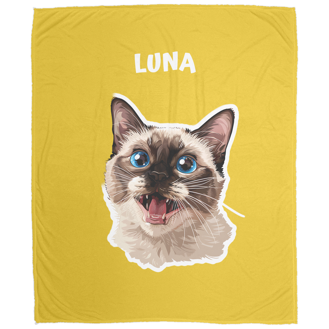 Custom Cat Fleece Blanket