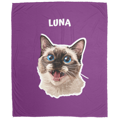 Custom Cat Fleece Blanket