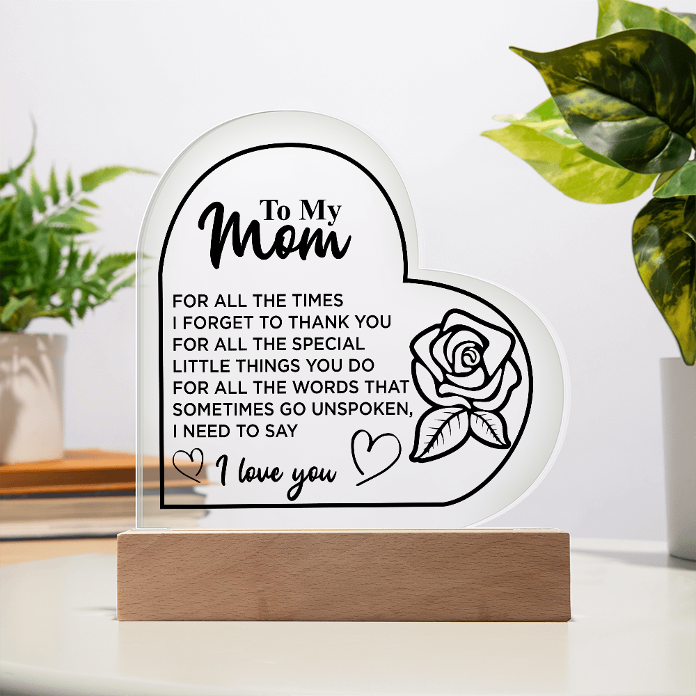 To My Mom | Acrylic Heart Plaque