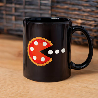 Thanksgiving PacMan | Black Ceramic Mug