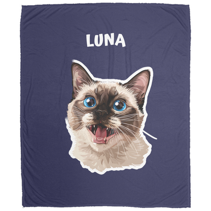 Custom Cat Fleece Blanket