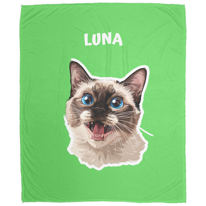 Custom Cat Fleece Blanket