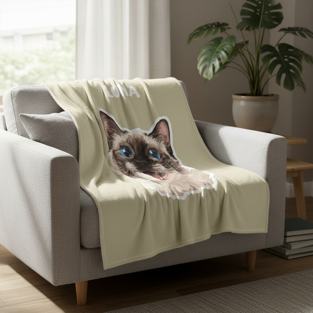 Custom Cat Fleece Blanket