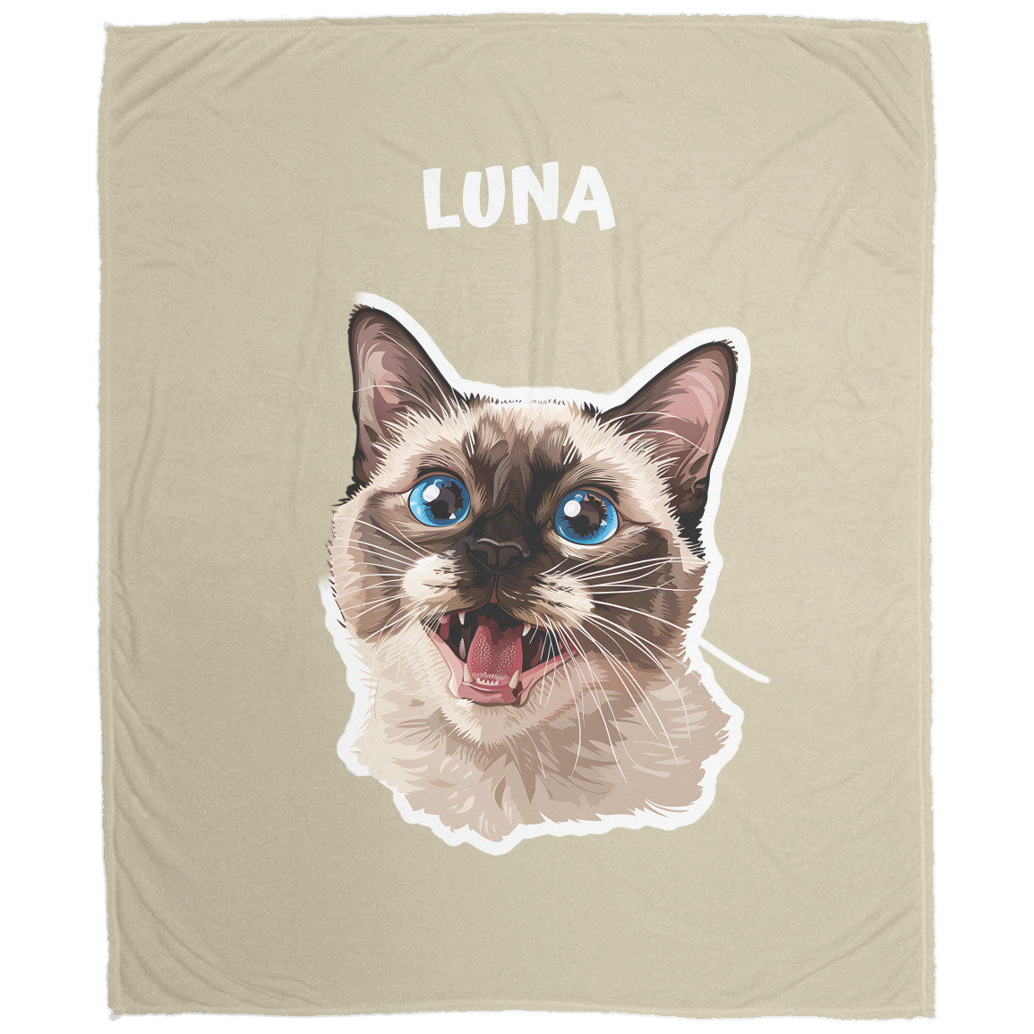 Custom Cat Fleece Blanket