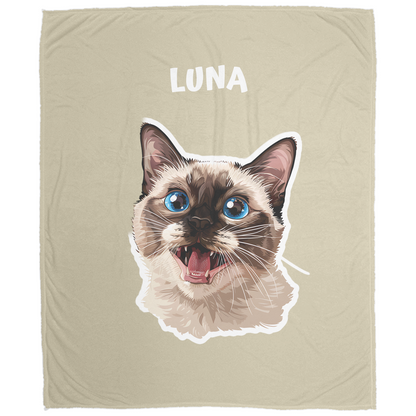 Custom Cat Fleece Blanket