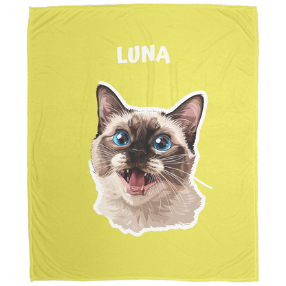 Custom Cat Fleece Blanket
