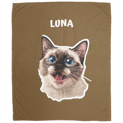 Custom Cat Fleece Blanket
